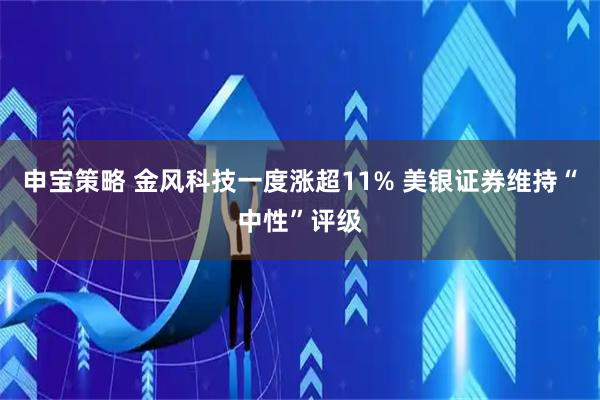 申宝策略 金风科技一度涨超11% 美银证券维持“中性”评级