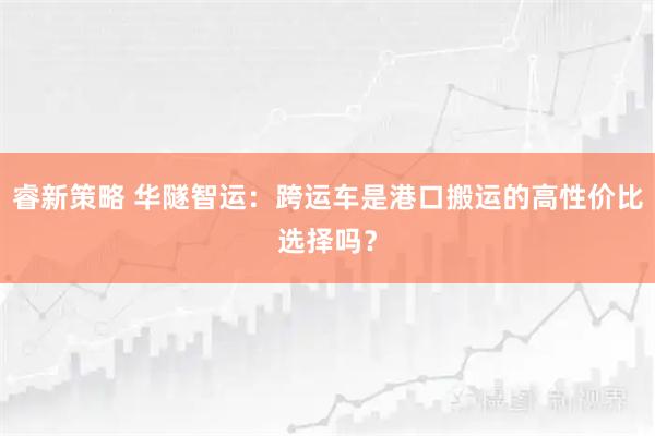 睿新策略 华隧智运：跨运车是港口搬运的高性价比选择吗？